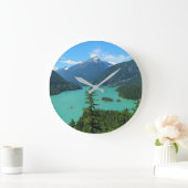 Bergsee-Landschaft in Washington Große Wanduhr (Zuhause)