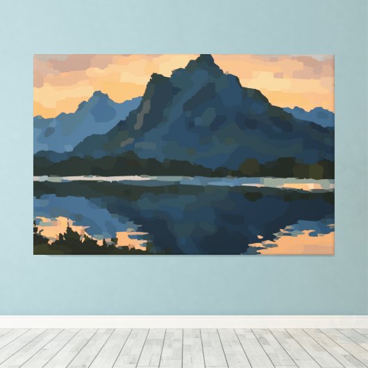 Bergsee Landschaft Leinwanddruck (Insitu (Holzboden))