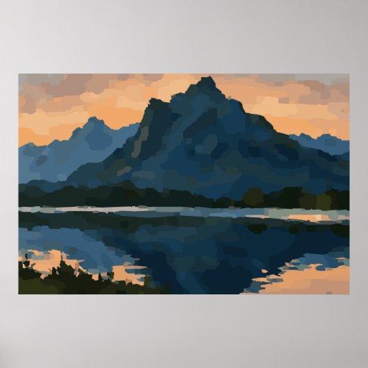 Bergsee Landschaft Poster (Vorne)