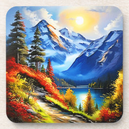 Bergsee: Landschaftliche Sicht Getränkeuntersetzer