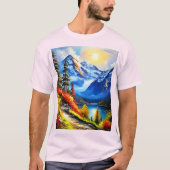 Bergsee: Landschaftliche Sicht T-Shirt (Vorderseite)