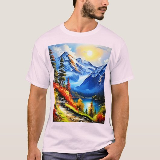 Bergsee: Landschaftliche Sicht T-Shirt (Vorderseite)