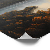 Bergsee-Landschaftsmalerei - Landschaftskunst Poster (Ecke)