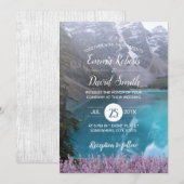 Bergsee Lavender Floral Wedding Einladung (Vorne/Hinten)