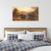Bergsee mit Herons - Heinrich Funk Leinwanddruck (Insitu (Schlafzimmer))