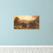 Bergsee mit Herons - Heinrich Funk Leinwanddruck (Insitu (Holzboden))