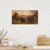 Bergsee mit Herons - Heinrich Funk Poster (Küche)