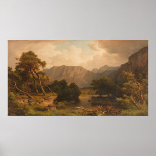 Bergsee mit Herons - Heinrich Funk Poster