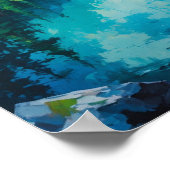Bergsee mit Kiefernwald Reflexionslandschaft Poster (Ecke)