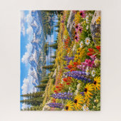 Bergsee mit Wildblumen Puzzle (Vertikal)