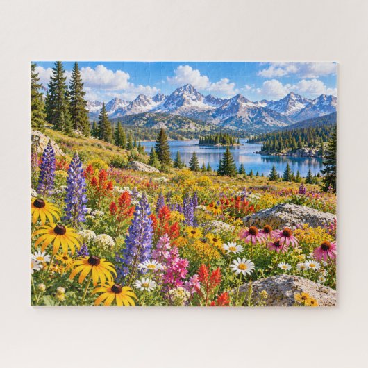 Bergsee mit Wildblumen Puzzle (Horizontal)