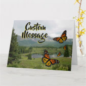 Bergsee Monarch Schmetterlinge Custom Card Karte (Gelbe Blume)