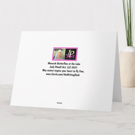 Bergsee Monarch Schmetterlinge Custom Card Karte (Rückseite)