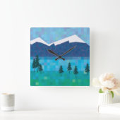 Bergsee Quadratische Wanduhr (Zuhause)