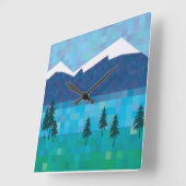 Bergsee Quadratische Wanduhr (Winkel)