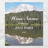 Bergsee Reflektion Landschaft Personalisiert Weinetikett (Einzelnes Label)