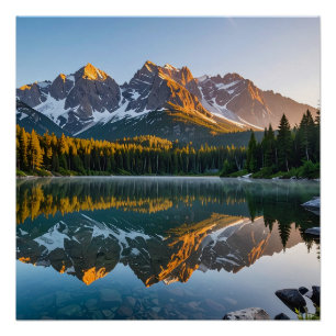 Bergsee-Reflektionsposter Poster