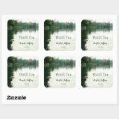 Bergsee Reflexion rustikale Hochzeit danke Quadratischer Aufkleber (Blatt)