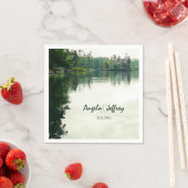 Bergsee Reflexion rustikale Hochzeit Serviette (Beispiel)