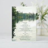 Bergsee Reflexion rustikale Hochzeitsdetails Begleitkarte (Stehend Vorderseite)