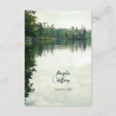 Bergsee Reflexion rustikale Hochzeitsdetails Begleitkarte (Rückseite)