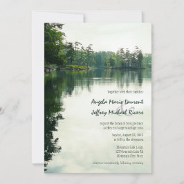 Bergsee Reflexion rustikale Hochzeitseinladung Einladung