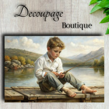 Bergsee Reverie Angeljunge Decoupage