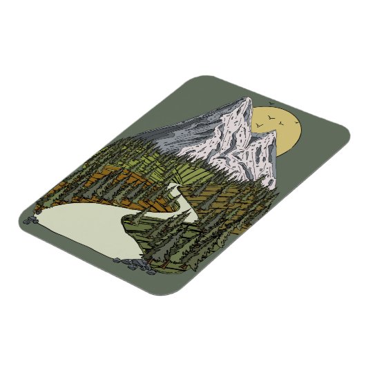 Bergsee Ruhe: Sonnenuntergang erwartet Magnet (Linke Seite)