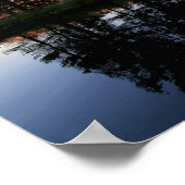 Bergsee, Sonnenuntergang, Mond Poster (Ecke)