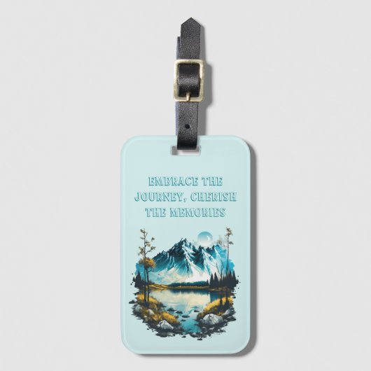 Bergsee Spiegelungen Gepäckanhänger (Vorderseite Vertikal)