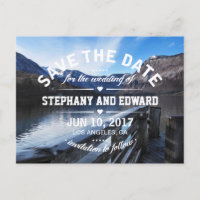 Bergsee Stilvoll Save the Date Postkarte
