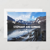 Bergsee Stilvoll Save the Date Postkarte (Vorne/Hinten)