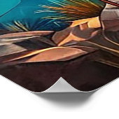 Bergsee und Flamingo Poster (Ecke)