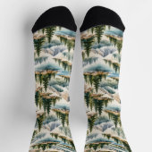 Bergsee und Kiefernwald Socken (Oben)