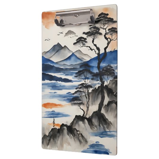 Bergsee und Sonnenaufgang Klemmbrett (Links)