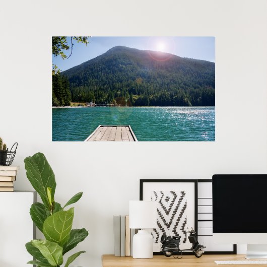 Bergsee und Staudamm Print Poster (Heimbüro)