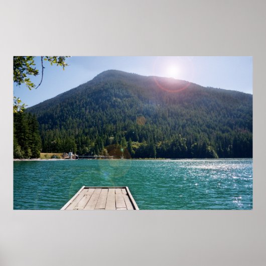 Bergsee und Staudamm Print Poster (Vorne)