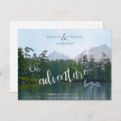 Bergsee Unser Abenteuer beginnt Ankündigungspostkarte (Vorne/Hinten)