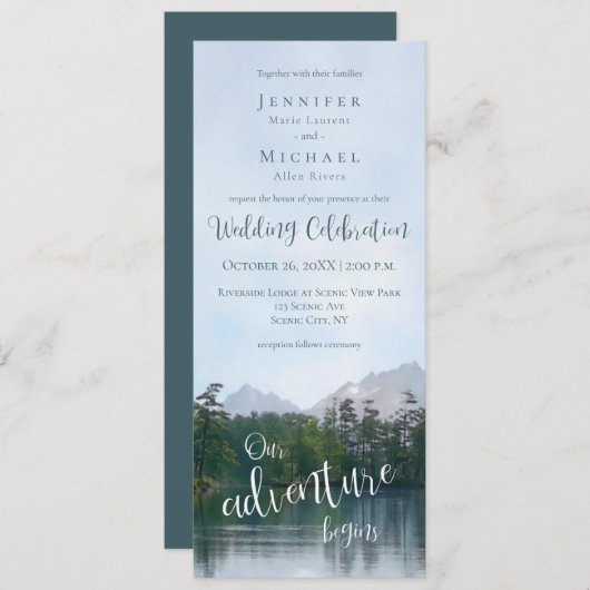 Bergsee Unser Abenteuer beginnt Einladung (Vorne/Hinten)