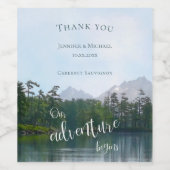 Bergsee Unser Abenteuer beginnt Weinetikett (Einzelnes Label)