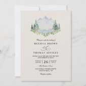 Bergsee-Wald-Baum-Rustikale-QR-Code-Hochzeit Einladung (Vorderseite)