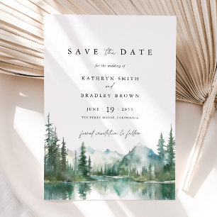 Bergsee-Waldhochzeit Save The Date