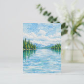Bergsee-Waldlandschaft Postkarte (Stehend Vorderseite)