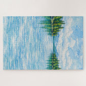 Bergsee-Waldlandschaft Puzzle (Horizontal)