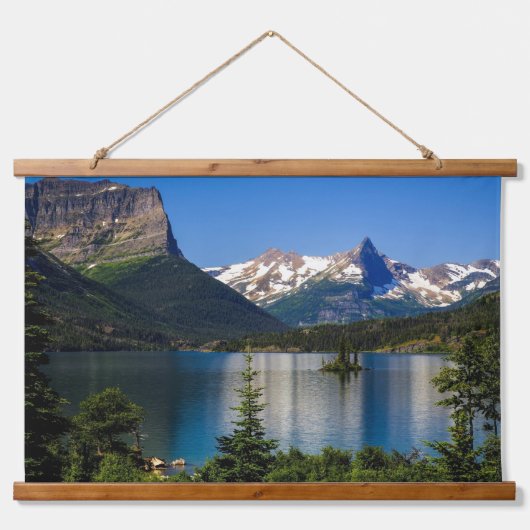 Bergsee Wandteppich Mit Holzrahmen (Vorne)