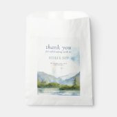 Bergsee Wasserfarbe Dusty Blue Danke Geschenktütchen (Vorderseite)