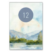 Bergsee Wasserfarbe Landschaftlich essbar Tischnummer (Rückseite)