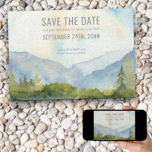 Bergsee-Wasserfarbe Staubblau Save The Date
