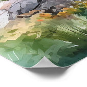 Bergsee Wasserfarbenen Malerei Kunst, Dichtung und Poster (Ecke)