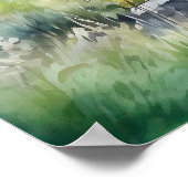 Bergsee Wasserfarbenen Malerei Kunst, Dichtung und Poster (Ecke)